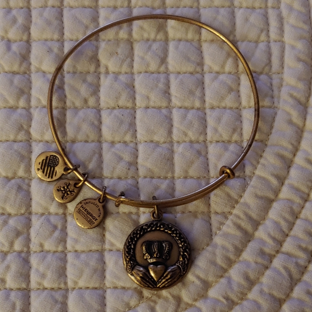 Gold Alex and Ani Claddagh Bracelet